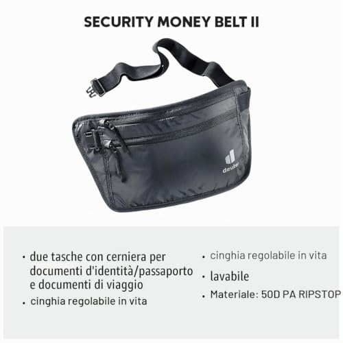 deuter-security-money-belt-ii-marsupio-portadocumenti-con-due-tasche-zip image 5