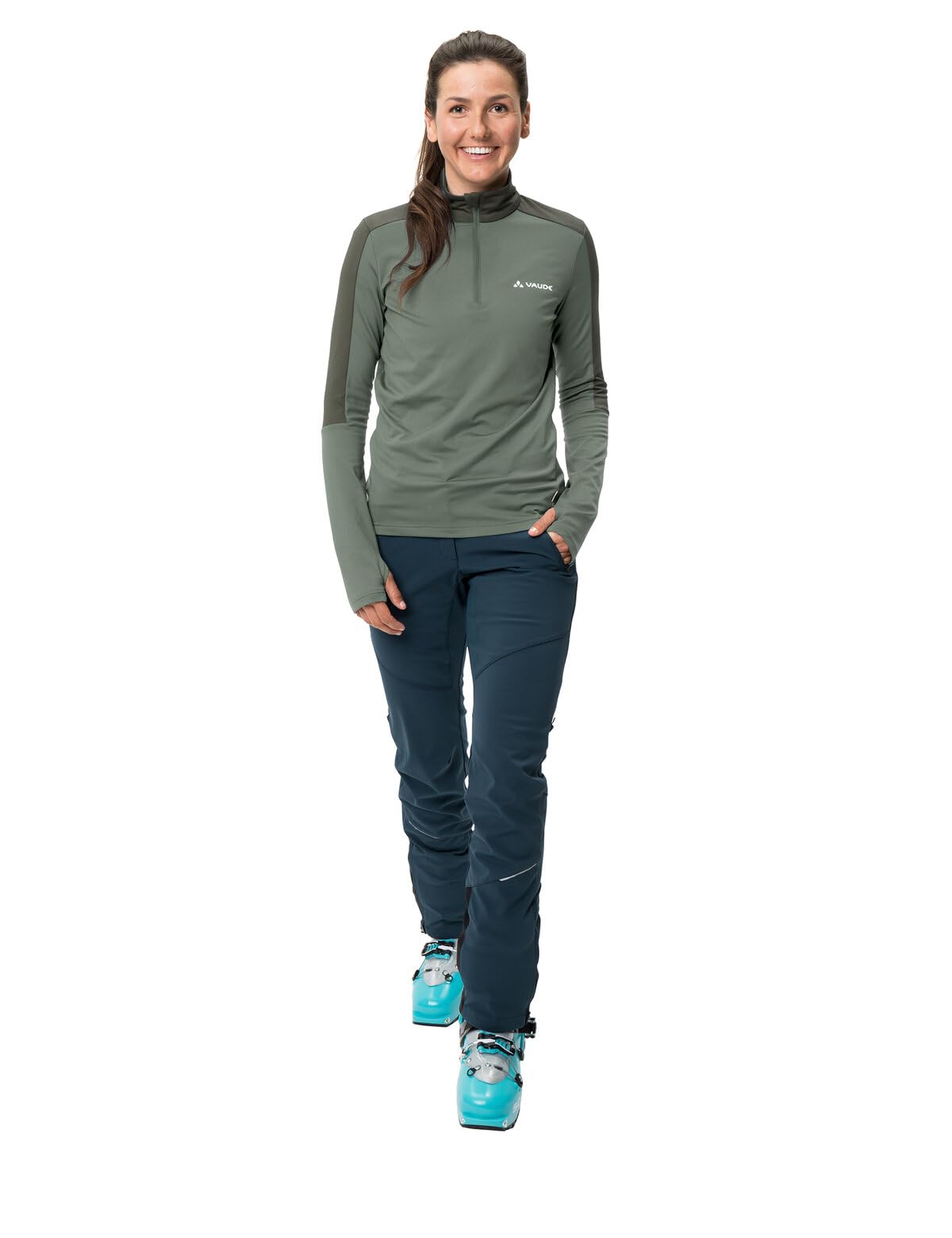 vaude-livigno-halfzip-ii-t-shirt-mezza-zip-donna-da-trekking-e-sport image 7