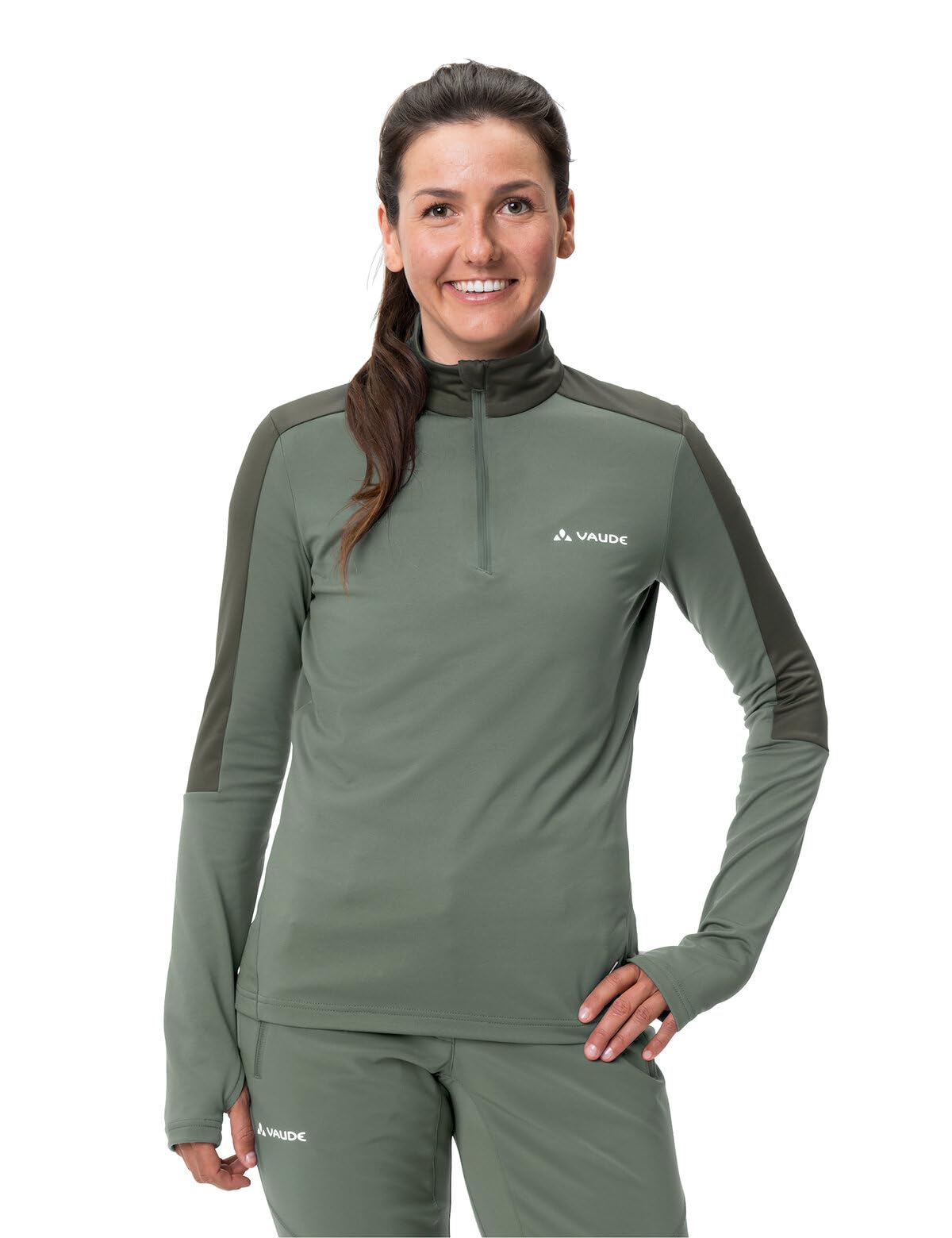 vaude-livigno-halfzip-ii-t-shirt-mezza-zip-donna-da-trekking-e-sport image 3