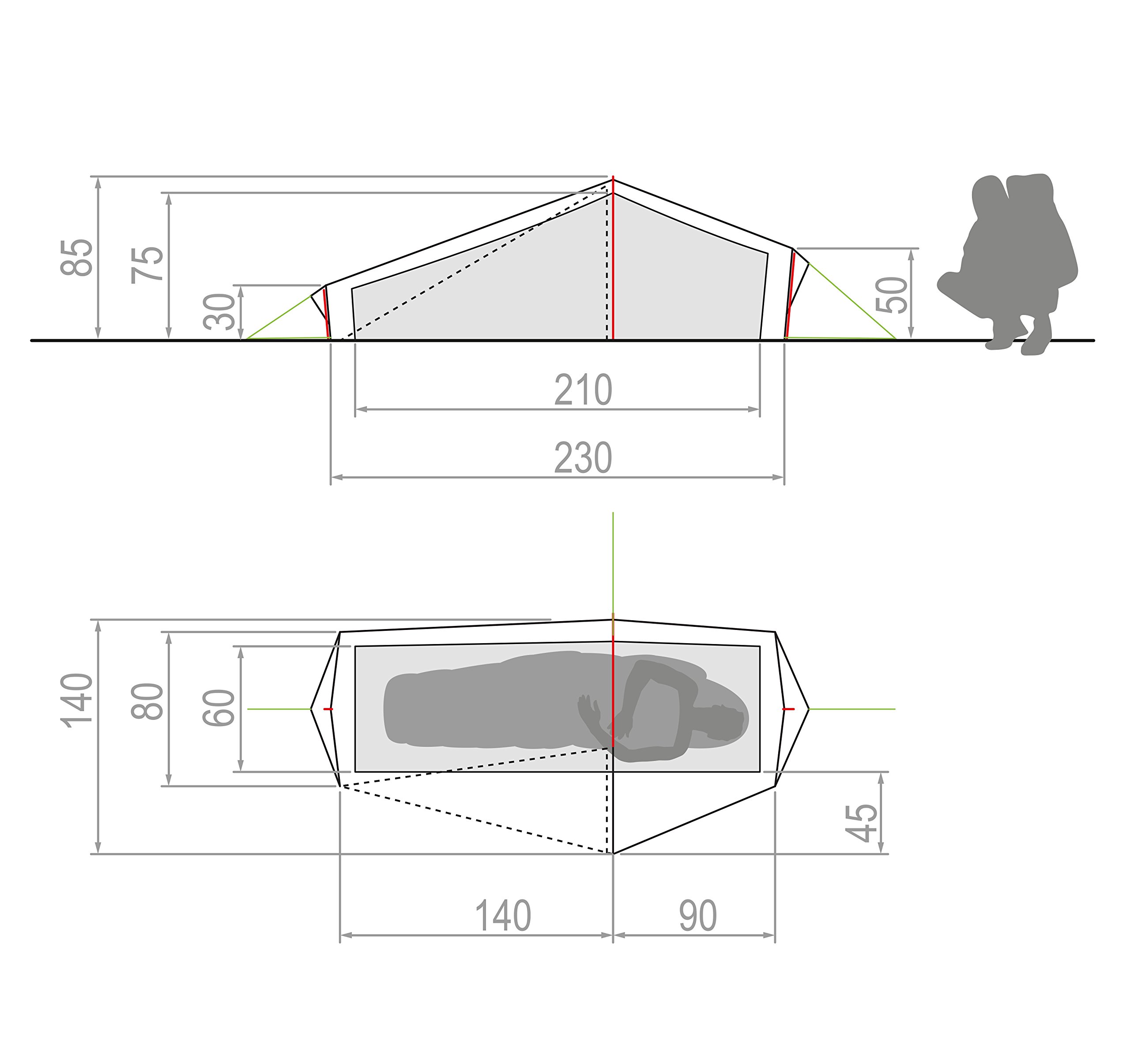 vaude-lizard-gul-tenda-da-campeggio-1-persona-3-stagioni-ultraleggera-690-g image 2